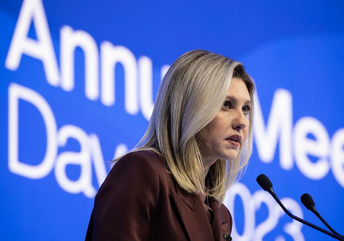 Olena Zelenska, durante su discurso este martes