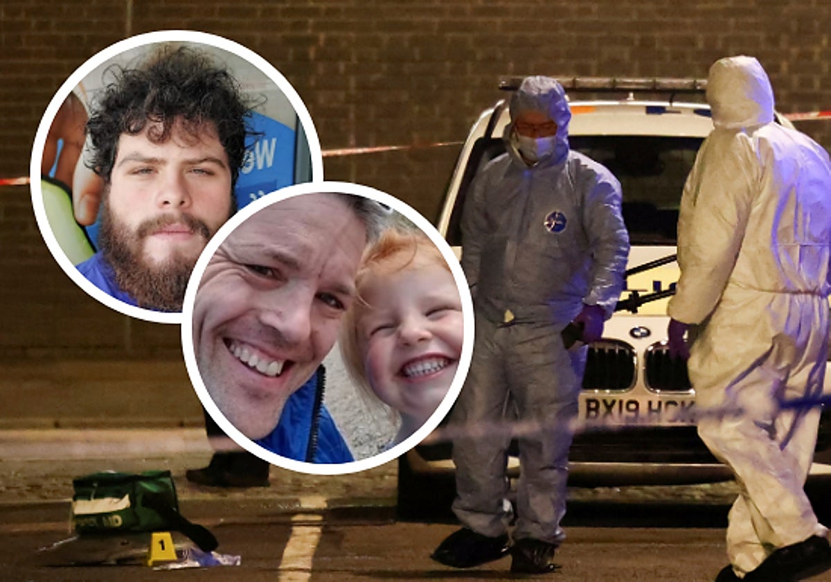 El presunto asesino y Lee y Sophie Martyn, padre e hija