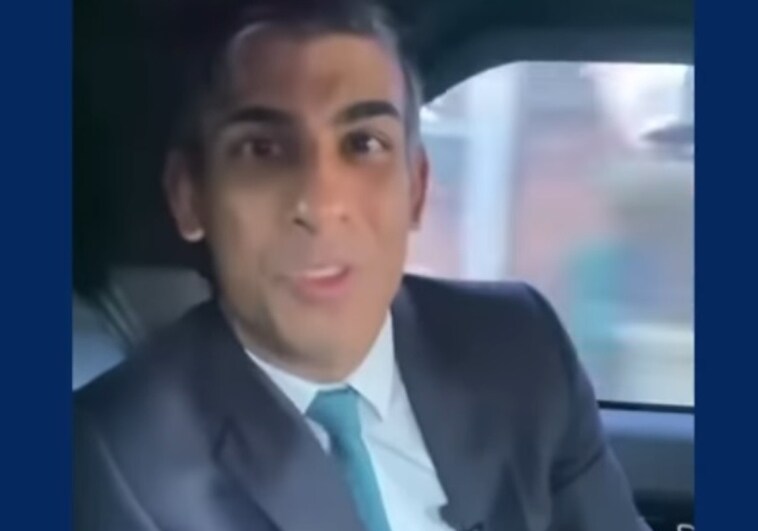 British Prime Minister Rishi Sunak during a video showing him without a seatbelt