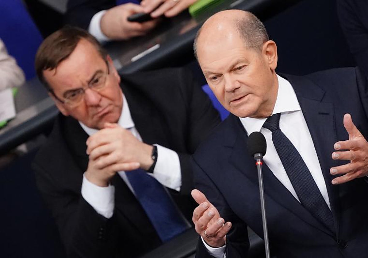 El canciller alemán Olaf Scholz, hoy en el Bundestag
