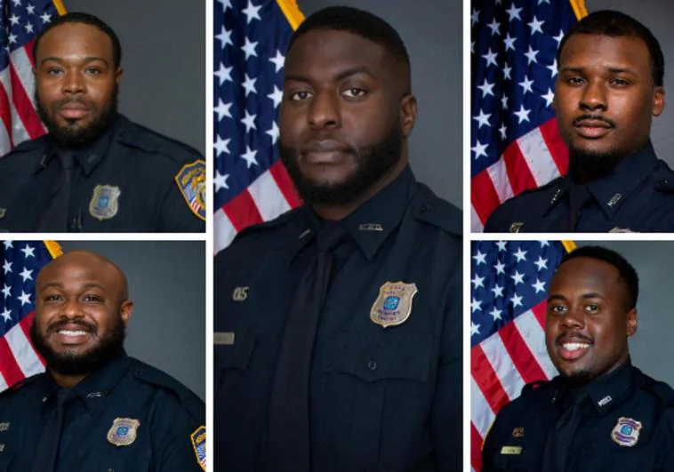 Cinco policías de Memphis, acusados de homicidio por una paliza mortal a un hombre negro