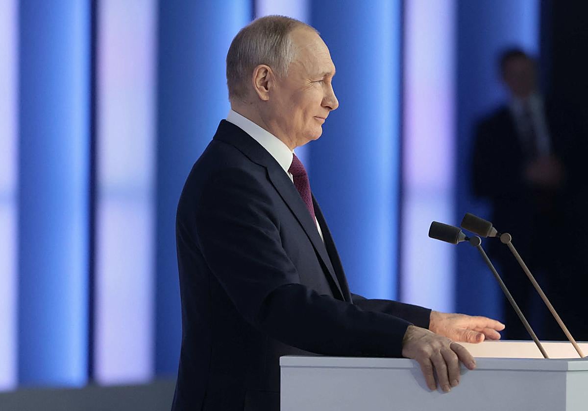 Vladimir Putin, durante su discruso a la nación.