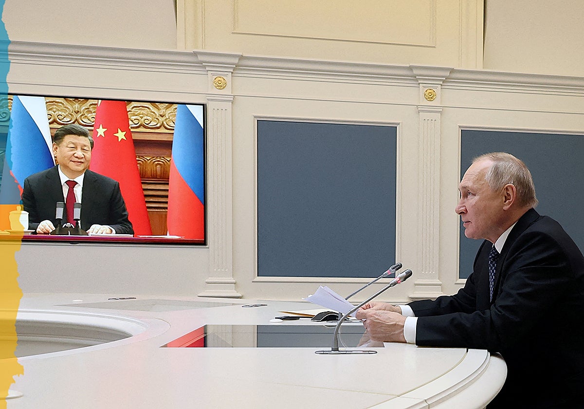 Vladímir Putin mantiene un encuentro con su homólogo chino, Xi Jinping, a través de videoconferencia