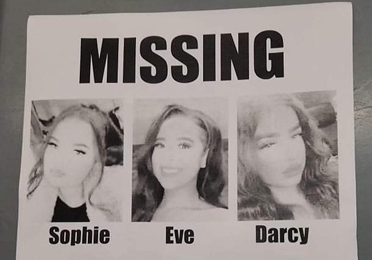 El cartel en el que se pedía ayuda para encontrar a las chicas
