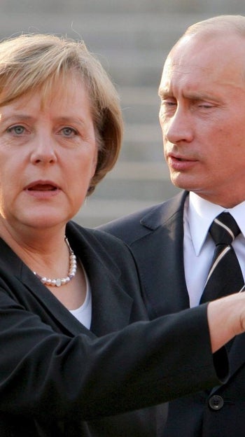 Merkel y Putin durante un encuentro celebrado en 2006