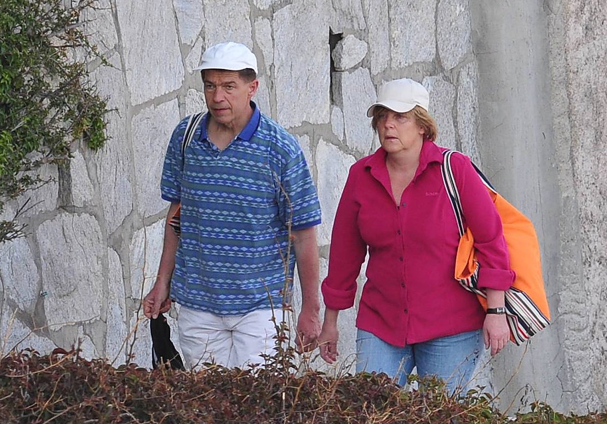 Merkel y su esposo, durante unas vacaciones en Italia