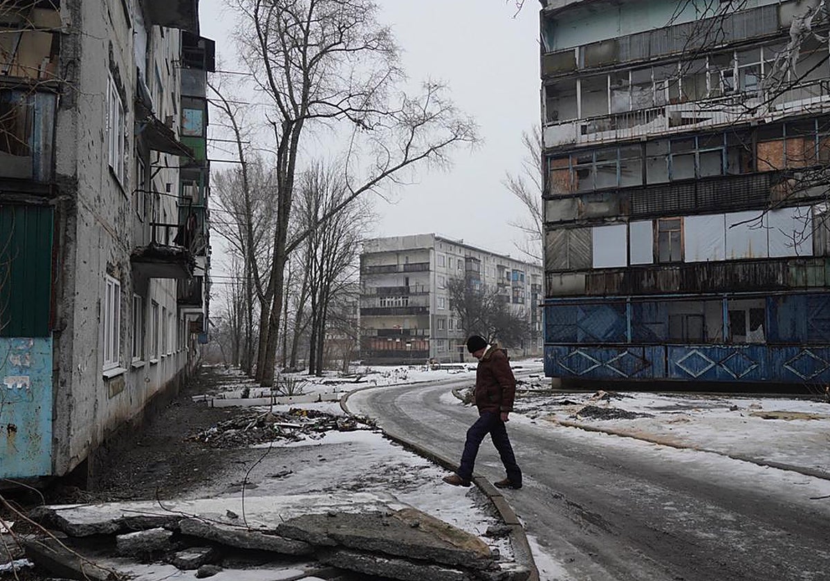 Krasnogórovka, pequeño pueblo ucraniano a cinco kilómetros del frente de Donetsk