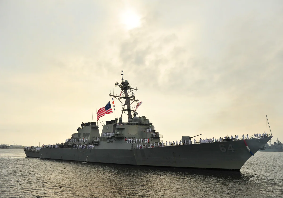 Foto de archivo de un buque norteamericano dela US Navy