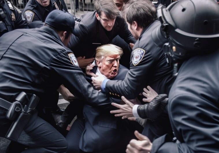 ¿Trump, detenido? La historia tras esta imagen que se ha hecho viral