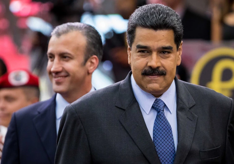 El presidente de Venezuela, Nicolás Maduro, acompañado de Tareck el Aissami
