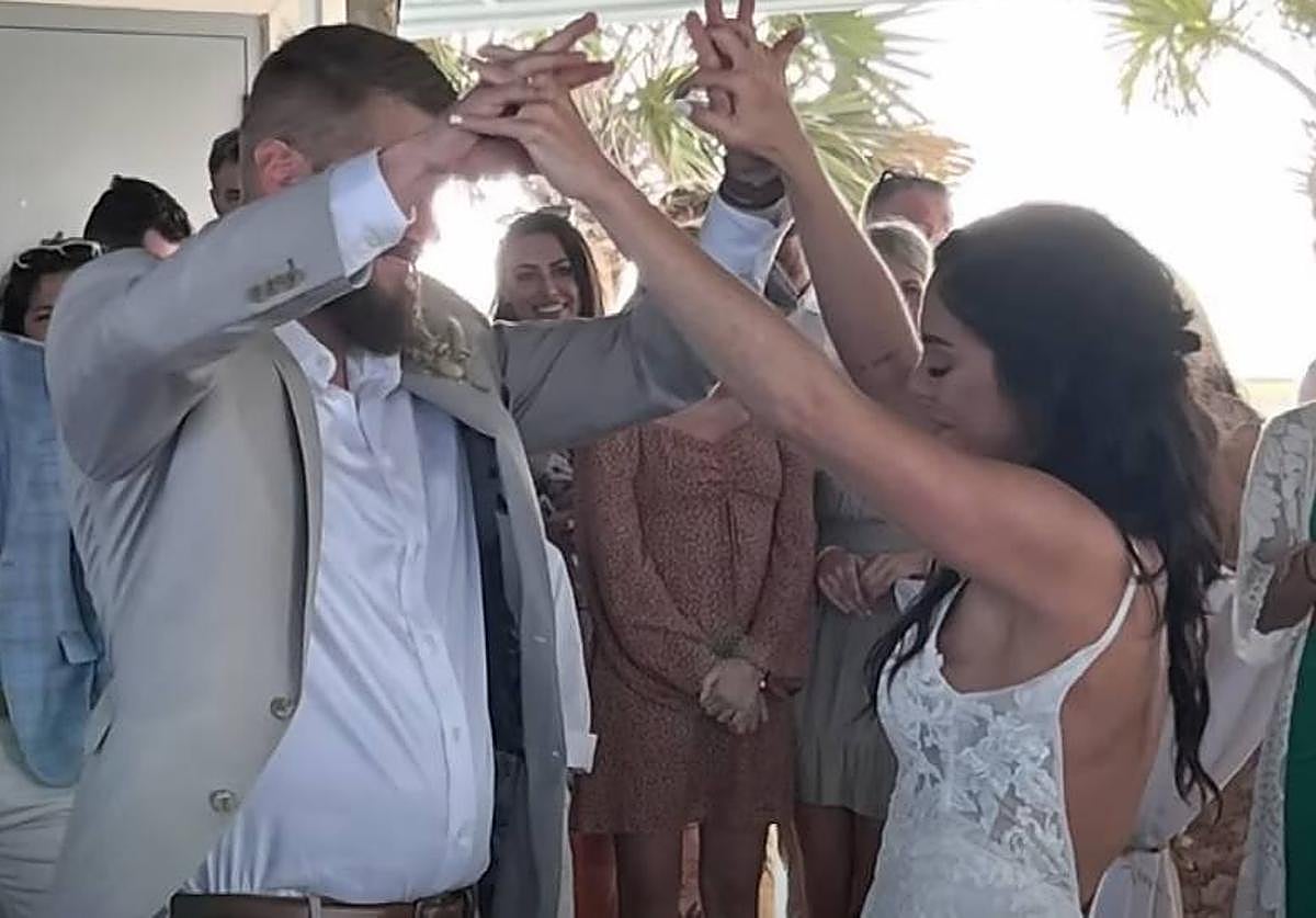 Los novios, el día de su boda