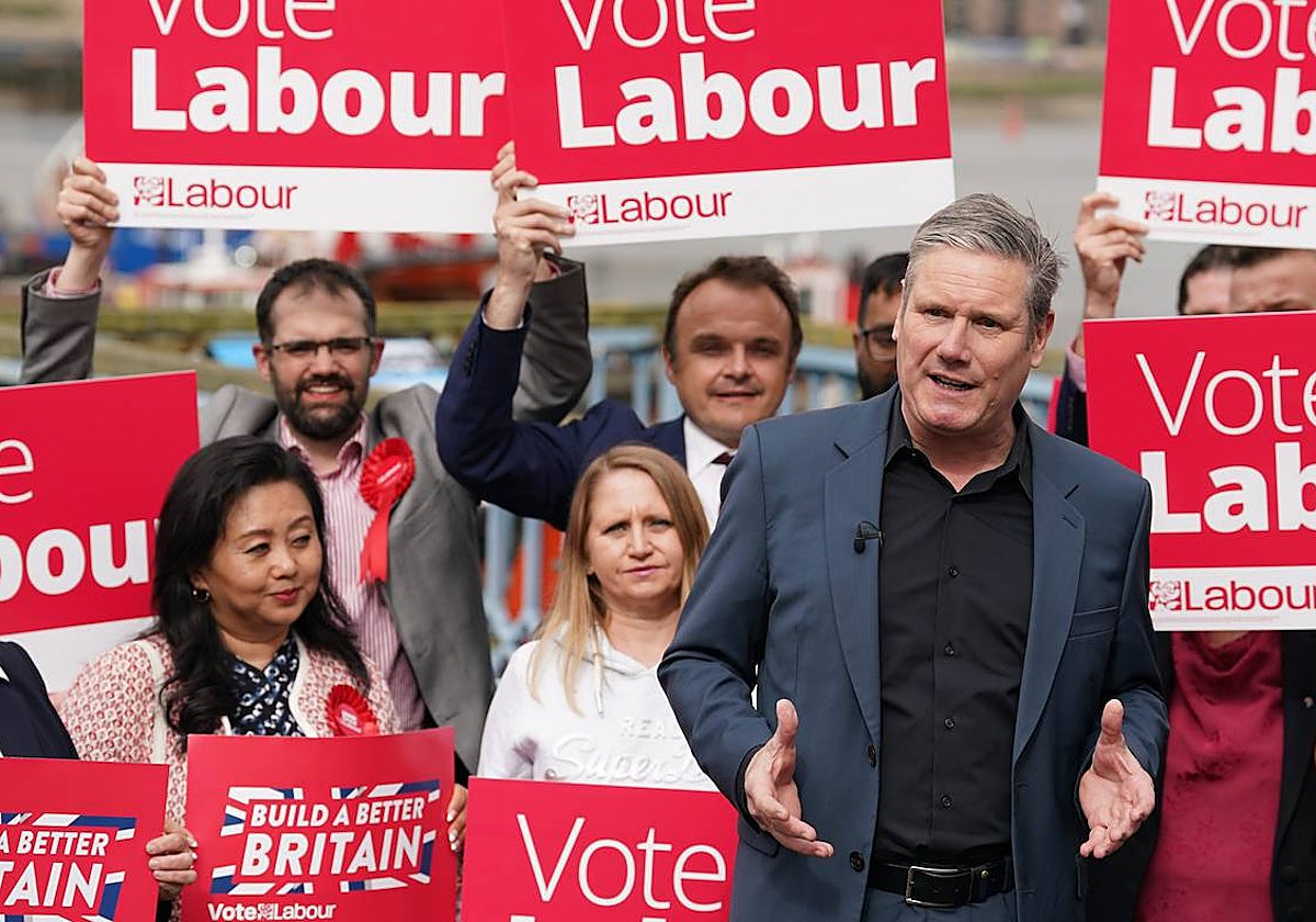 El líder de los laboristas británicos, Keir Starmer, durante un discurso en Kent