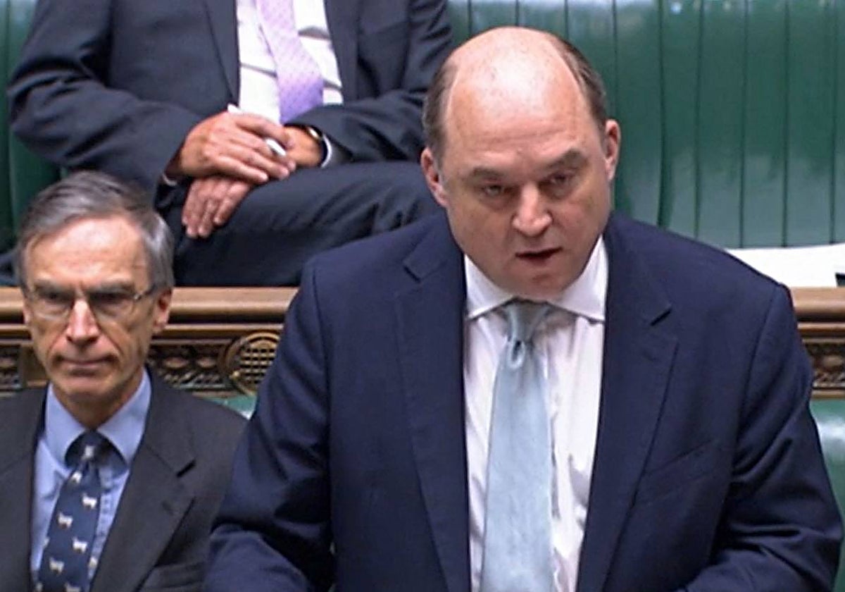 El ministro de Defensa británico, Ben Wallace, este jueves en el Parlamento británico