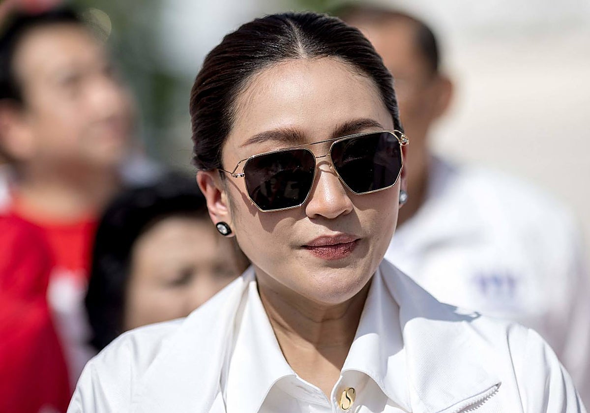 La candidata Paetongtarn Shinawatra, ayer en un evento de campaña