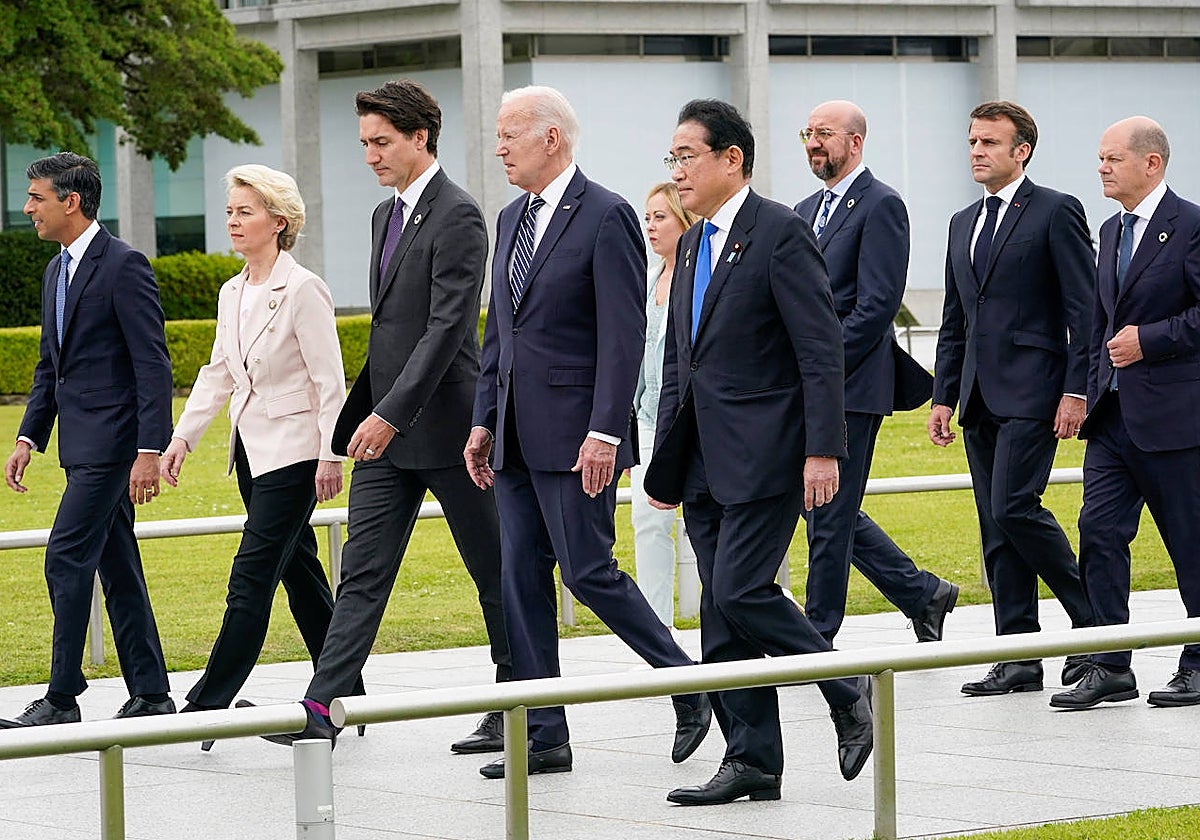 Los líderes del G-7 durante su reunión en Hiroshima