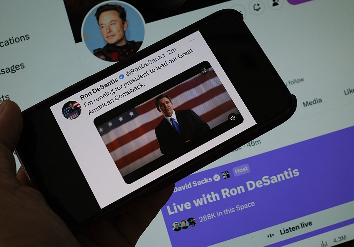 Presentación de Candidatura de Ron DeSantis junto Elon Musk en Twitter