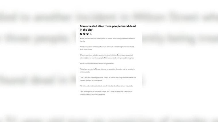 Crimen en Nottingham: Un detenido por el presunto asesinato de tres personas