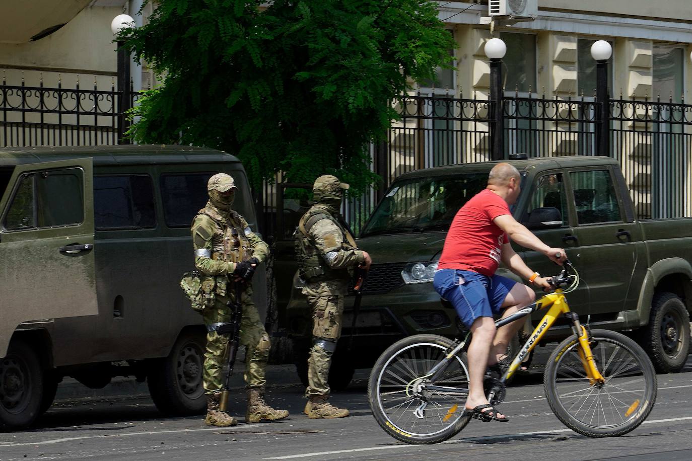 Los mercenarios de Wagner se toman las calles de Rostov