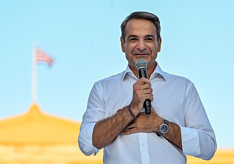 El líder conservador del partido Nueva Democracia, Kyriakos Mitsotakis, en Atenas