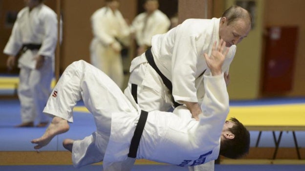 Putin en un combate de judo