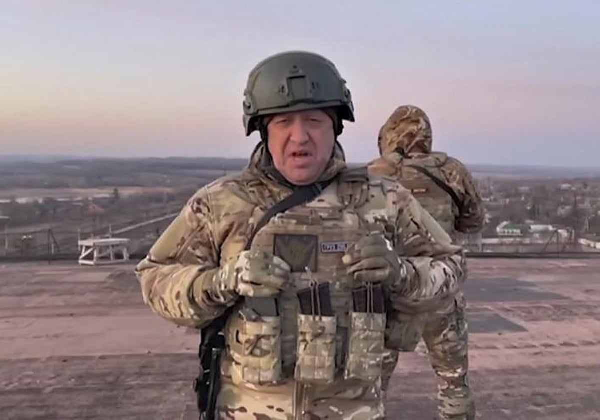 El jefe de los mercenarios Wagner, Evgueni Prigozhin, antes del motín