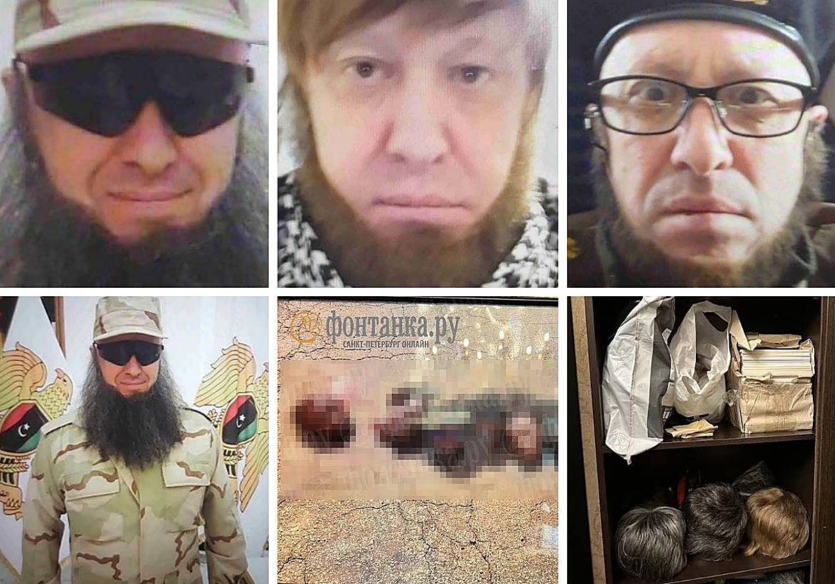 Fotografías publicadas por medios y redes sociales rusas que muestran a Prigozhin disfrazado con pelucas y algunas partes de su casa