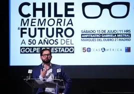 Boric recuerda en Madrid a las víctimas de la dictadura chilena de Pinochet
