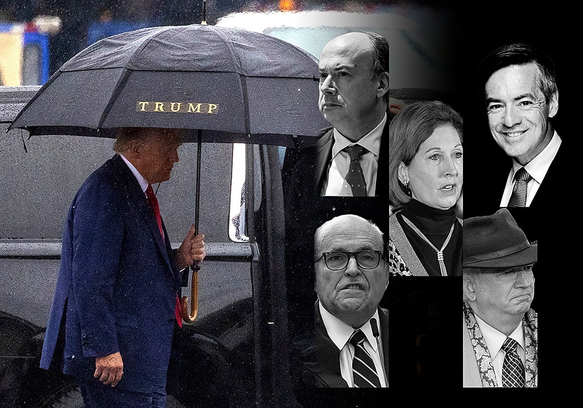 Montaje del expresidente Donald Trump y cinco de los 'conspiradores' de su trama contra los resultados de 2020