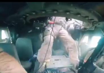 Las «demenciales» imágenes que muestran desde dentro el ataque a un vehículo militar ucraniano