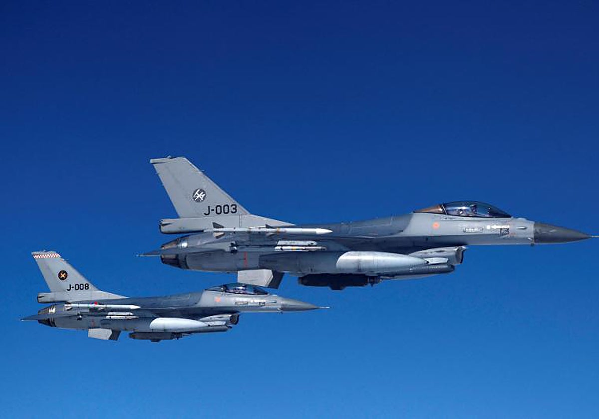 Aviones de combate F-16 de la Fuerza Aérea de los Países Bajos