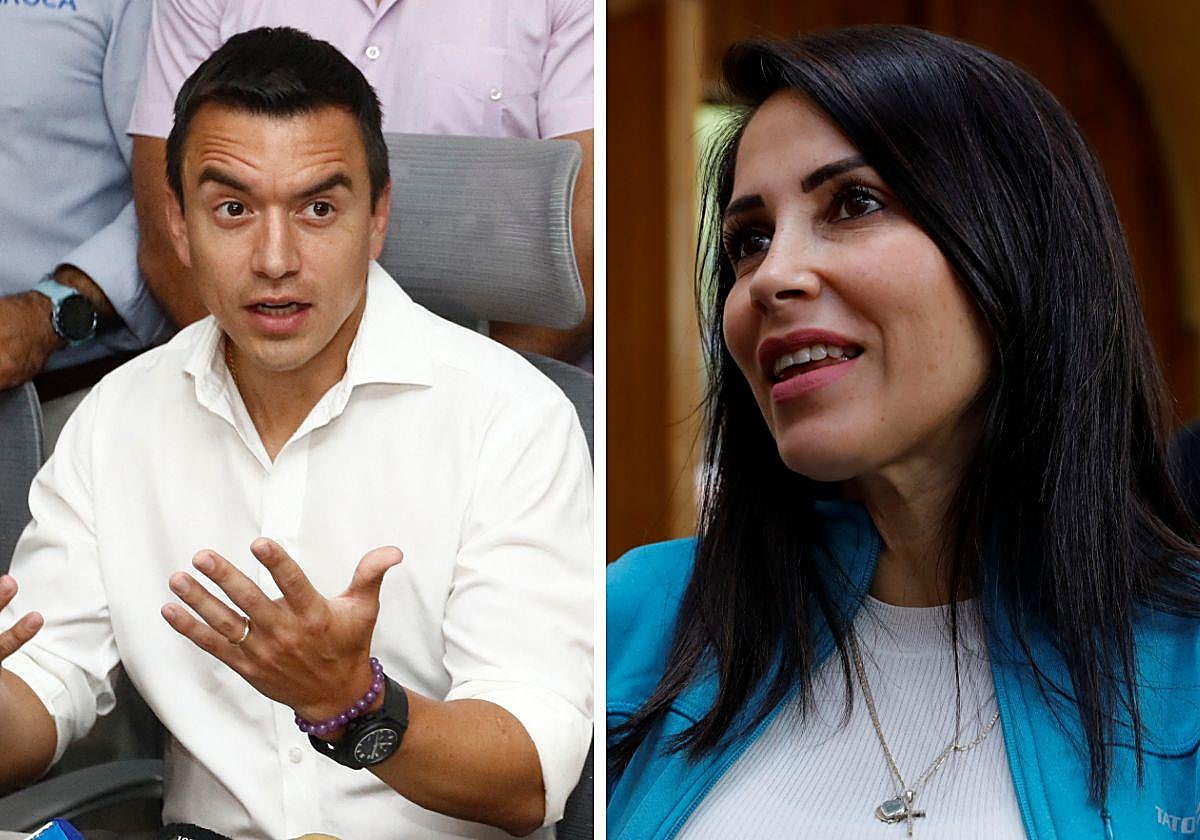 Los candidatos Daniel Noboa y Luisa González