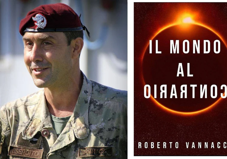 El general Roberto Vannacci y la portada de su libro que ha generado la polémica en Italia