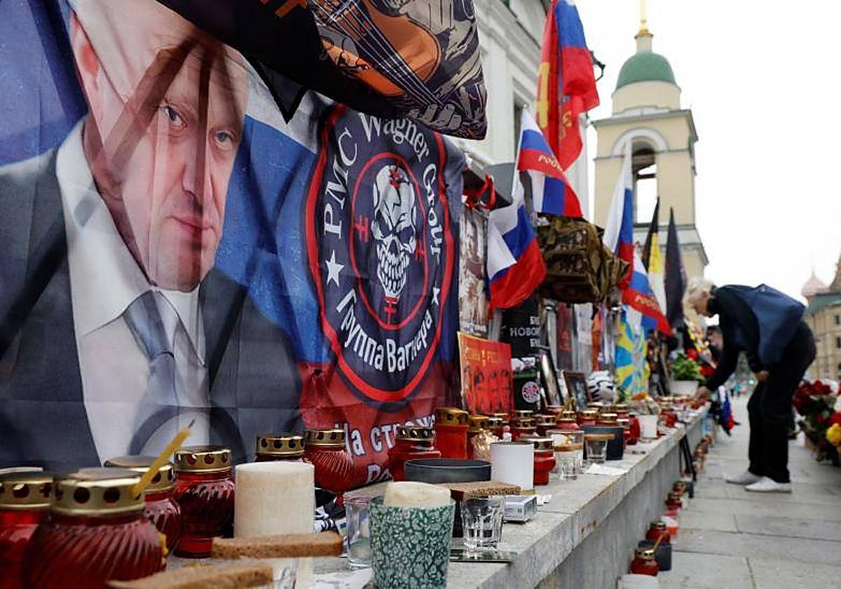 Un mural conmemorativo de Prigozhin
