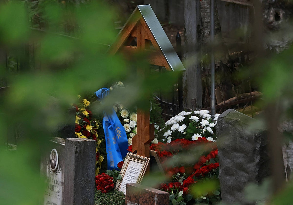 La tumba de Prigozhin en San Petersburgo