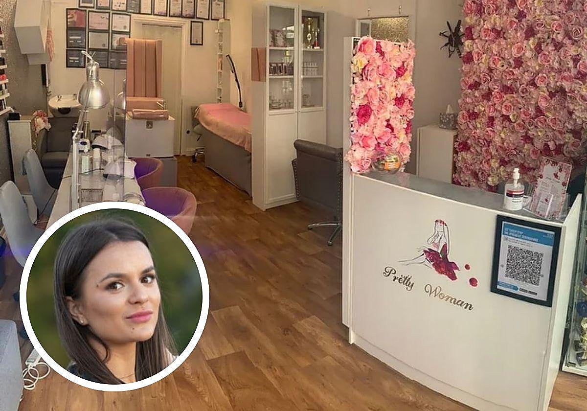 Pretty Woman, el local de belleza de Vania Gaberova, que aparece en el recorte circular