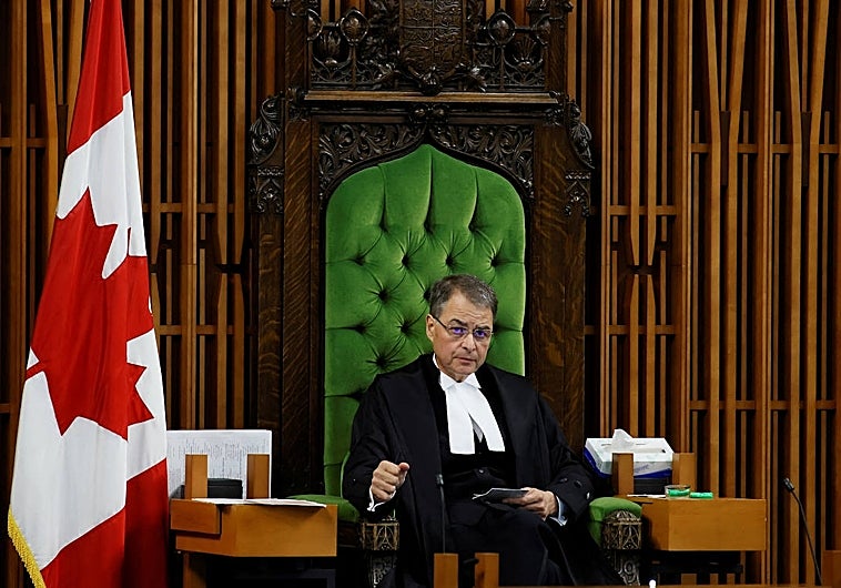 El presidente de la Cámara, Anthony Rota, en el Parlamento en Ottawa, Canadá