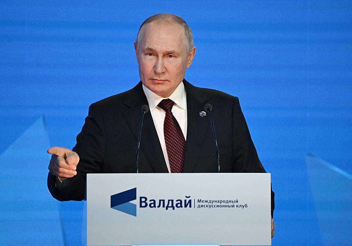 El presidente ruso Vladimir Putin en la 20ª Reunión Anual del Club de Debate Valdai en Sochi