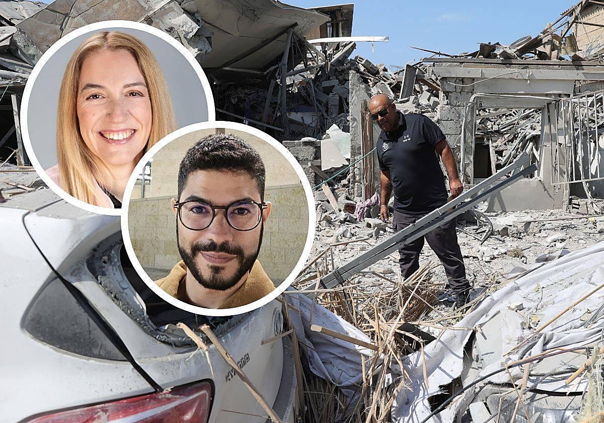 La policía acordona un edificio destruido por los cohetes de Hamas en Tel Aviv