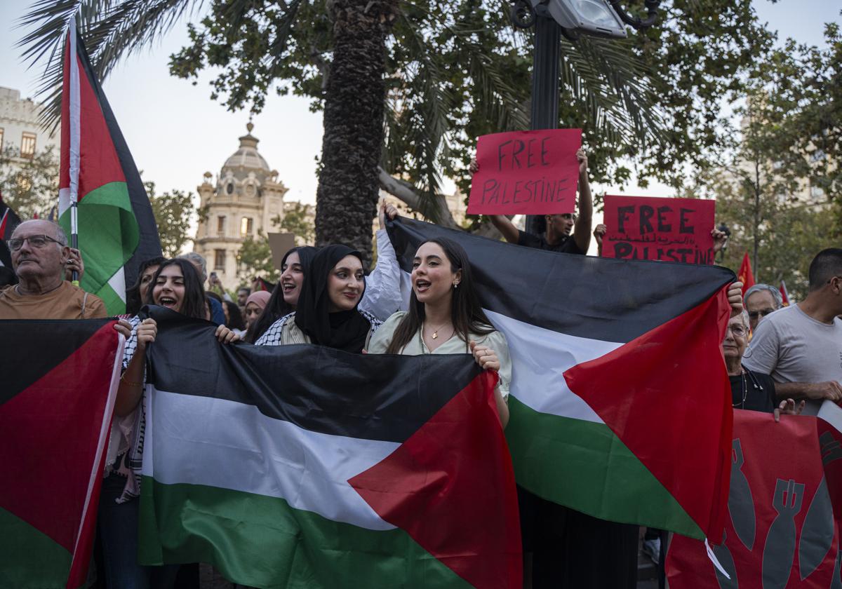 Una manifestación propalestina en Valencia