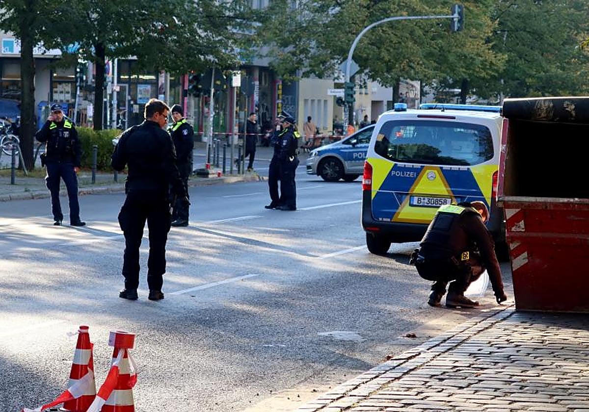 La policía alemana en el lugar de los hechos