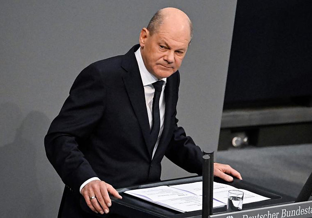 Olaf Scholz, canciller alemán, interviene en el Bundestag