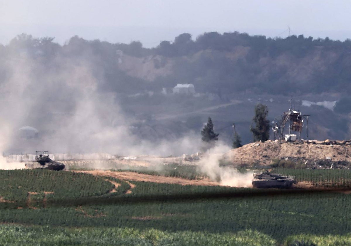 Avance de los tanques israelíes en la Franja de Gaza