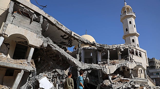 La ciudad de Gaza, destruida por los bombardeos