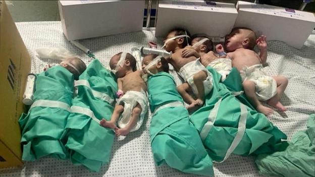 Siete bebés sacados de las incubadoras en el hospital de Al Shifa tras el corte de electricidad