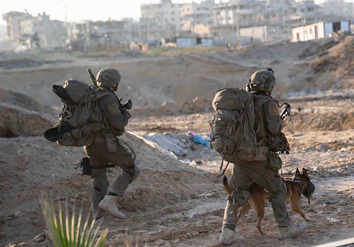 Soldados israelíes en la Franja de Gaza