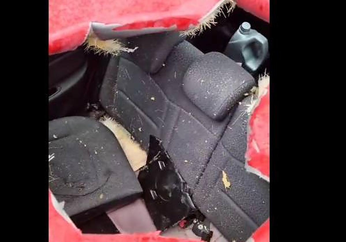 Captura de un vídeo del agujero sobre el coche.