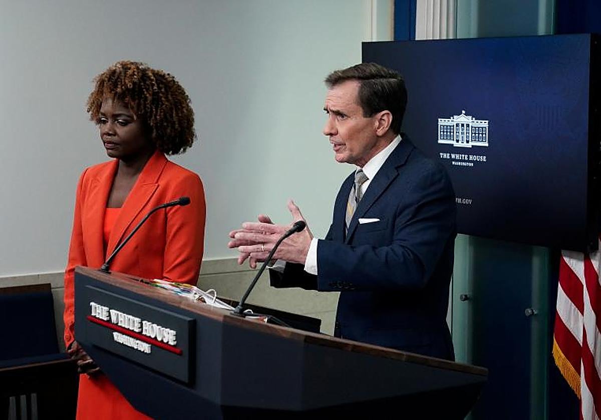 John Kirby, portavoz de Seguridad de la Casa Blanca, durante una rueda de prensa