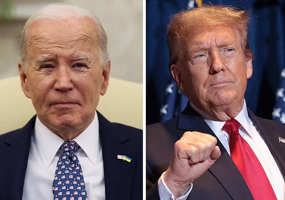 El presidente de EE.UU., Joe Biden, y el expresidente Donald Trump