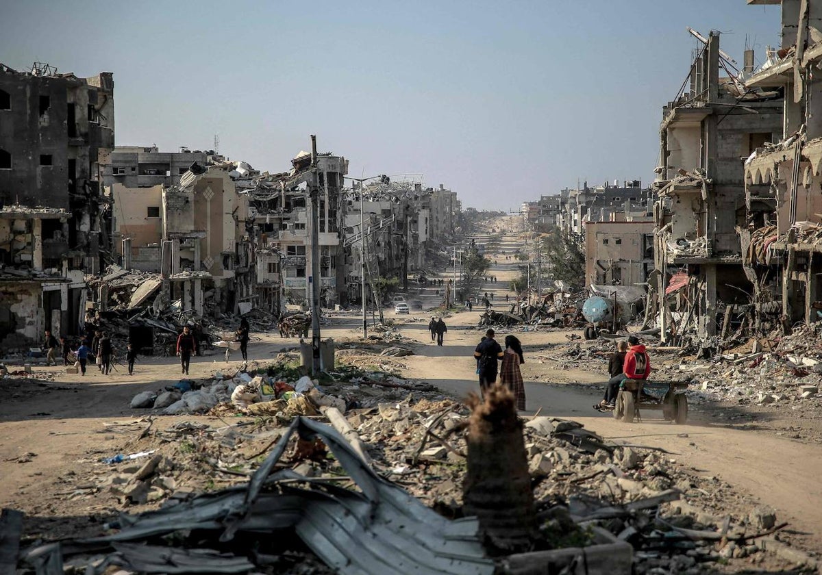 Edificios destruidos durante los ataques israelíes en el norte de Gaza, en medio del combate con Hamás