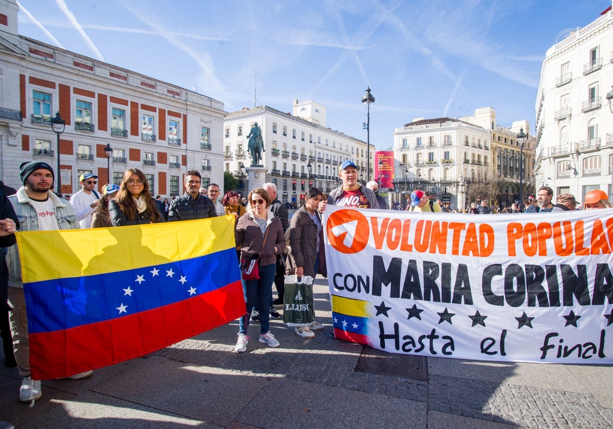 Manifestación en Puerta del Sol, Madrid, en apoyo a Marchado